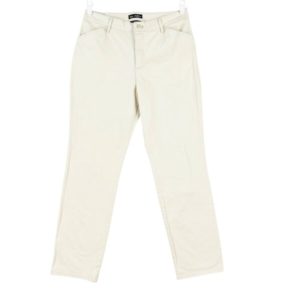 Lee Women's Relaxed Fit Straight Leg Mid Rise Stretch Beige Pants Size Medium - Picture 1 of 10